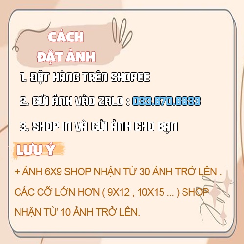 In ảnh 6x9 1k / 2 tấm theo yêu cầu ép plastic tràn viền cực đẹp và sắc nét