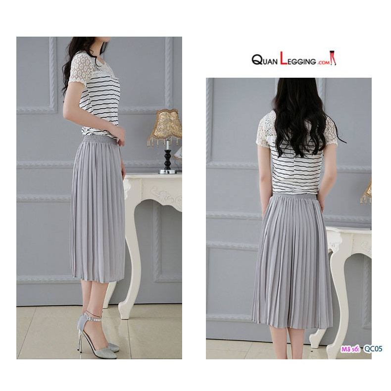Váy quần xếp ly, quần ống rộng xếp ly, Culottes xếp ly -QC05 | BigBuy360 - bigbuy360.vn