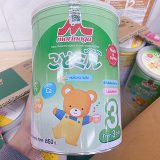 Sữa Morinaga Số 3 850g Date t3/2022 Vị Dâu/Vani(Tách đai)