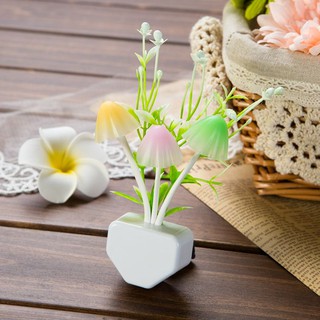 Đèn ngủ tự động ngày tắt đêm mở hình nấm đổi màu