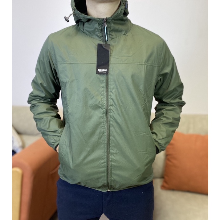Áo khoác gió nam hai lớp lót lưới xuất dư vải gió gân cao cấp BL01.