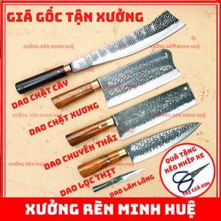 Dao bếp, bộ 4 dao nhà bếp cao cấp là từ Thép Nhíp hàng rèn thủ công - Phúc sen