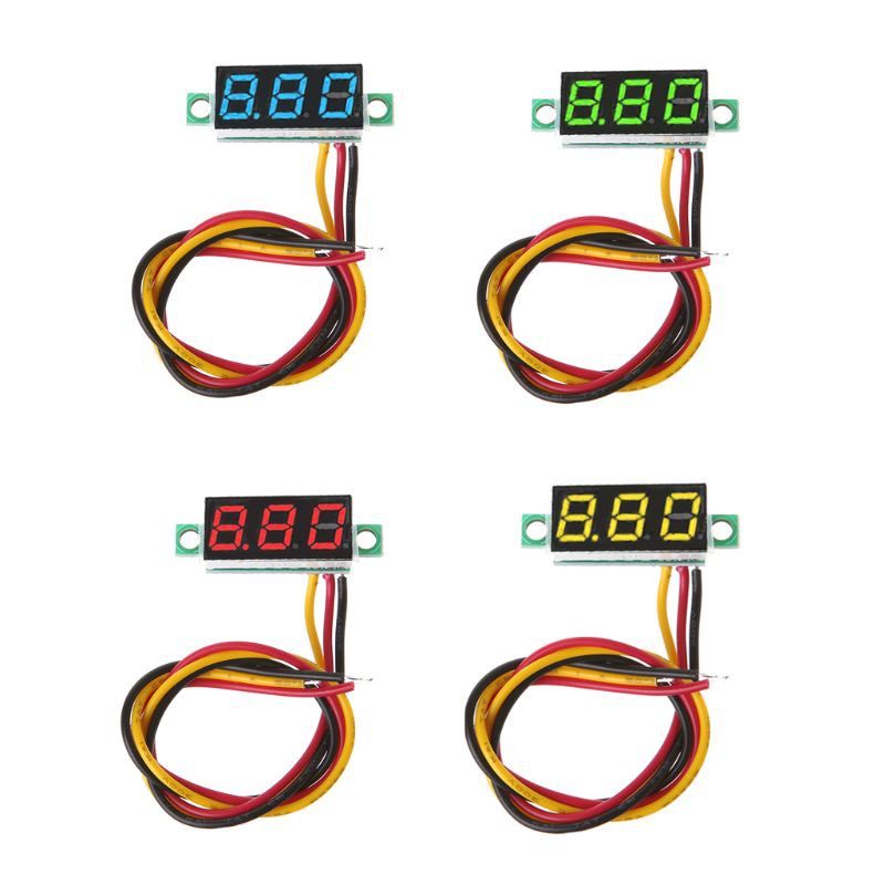 Vôn kế điện tử 0.28 inch DC 0-100V 3 có đèn LED