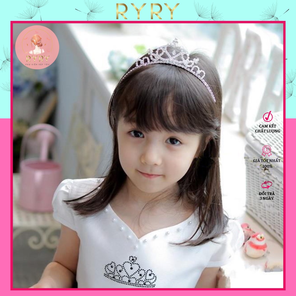 Cài Tóc Vương Miện Đính Đá Xinh Xắn Cho Bé Gái