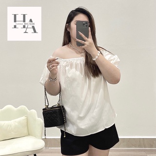 Áo Trễ Vai Big Size Tay Bống  Áo Kiểu Trễ Vai Chất Vải Thô Hàn Thoáng Mát Hana Fashion