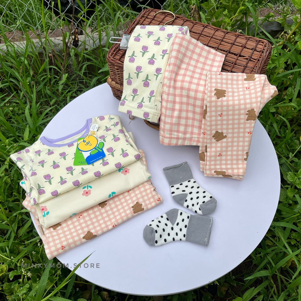 [HeyHoney] BỘ DÀI TAY COTTON HOẠ TIẾT SIÊU XINH CHO BÉ YÊU