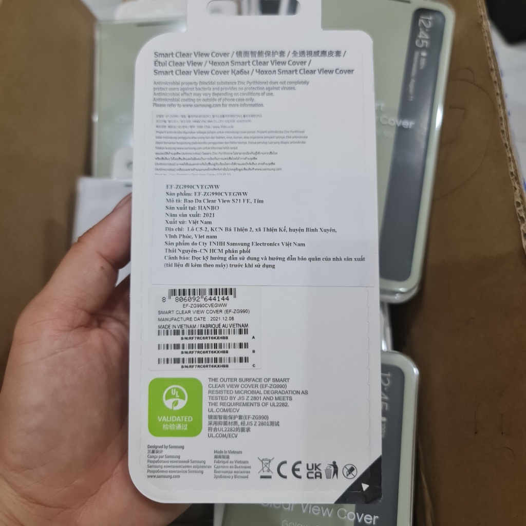 Bao Da Clear View Samsung Galaxy S21 FE 5G, S21 PLus, Kháng Khuẩn, Vuốt Trả Lời, Màn Hình Led, Hàng Chính Hãng