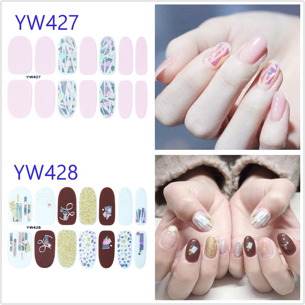 Miếng dán trang trí móng tay nghệ thuật 3D chống thấm nước YW413-428