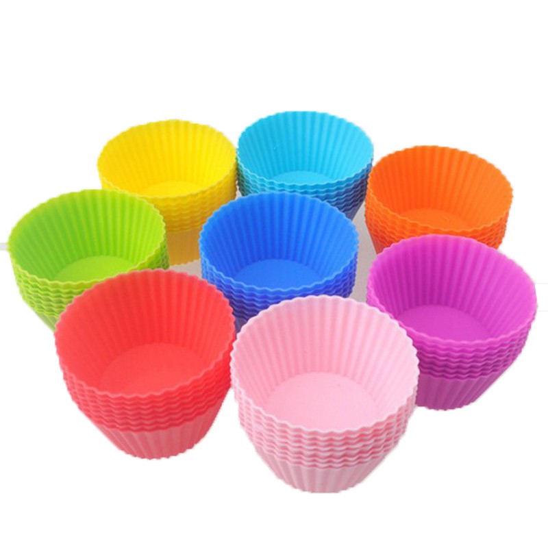 Bộ 1/5 cốc làm bánh bằng silicone chịu được nhiệt độ cao đa năng tiện lợi