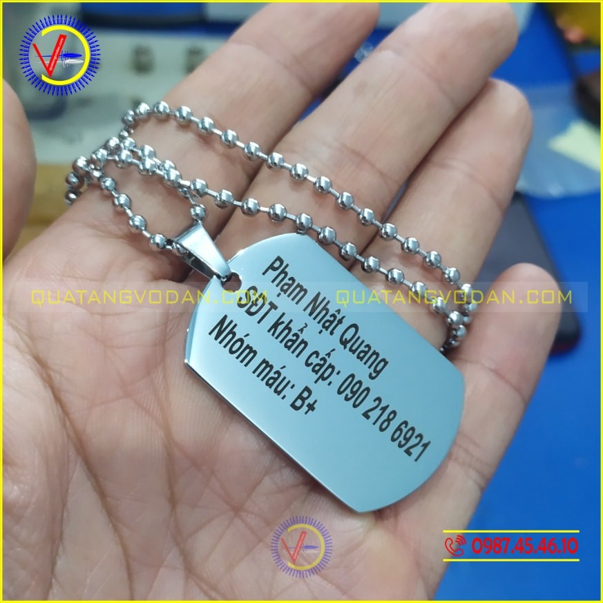 Dây chuyền vòng cổ thẻ bài DOGTAG khắc tên