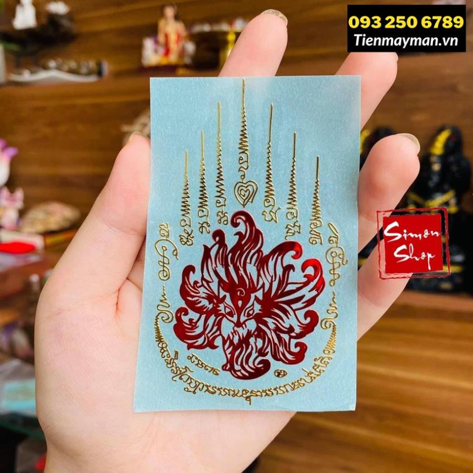 Miếng Dán HỒ LY CHÍN ĐUÔI QUYẾN RŨ HÚT TÌNH DUYÊN Đẹp Lung Linh Phù Dán Điện Thoại Máy Tính Bảng