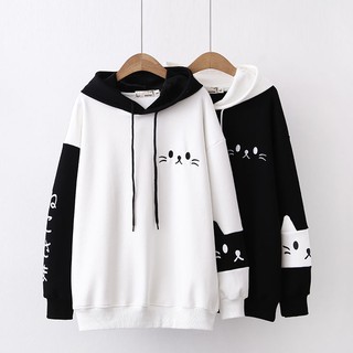 Áo Hoodie Phân Màu Đen Trắng 673