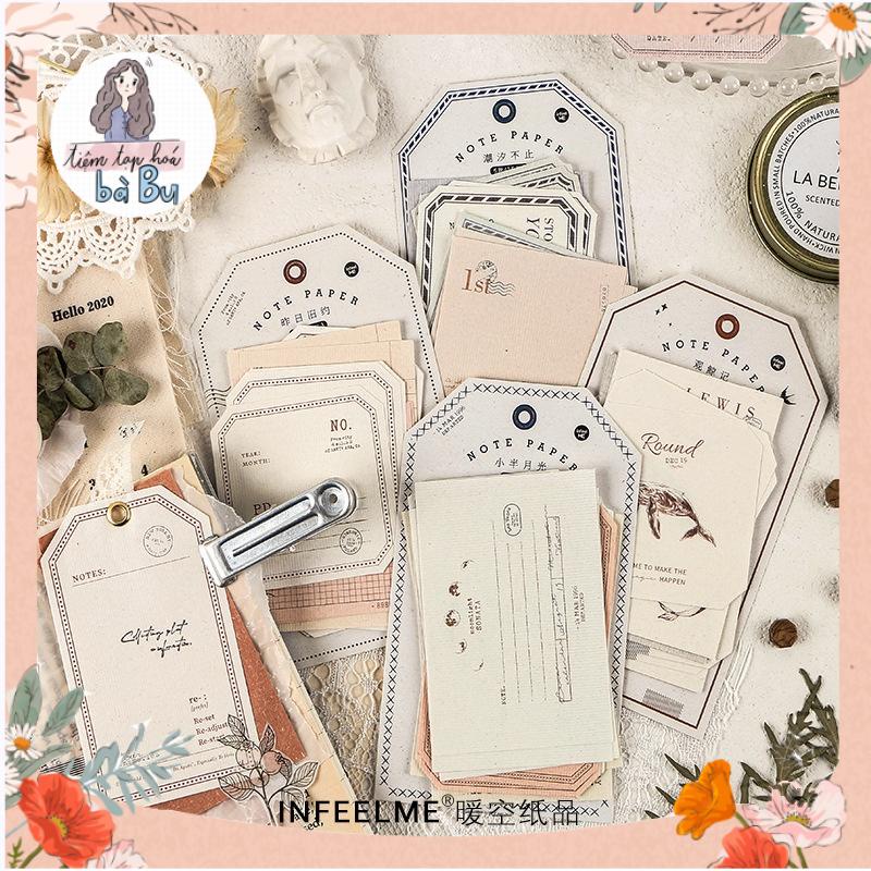 Set 15 pcs tag lớn dùng để trang trí sổ tay quà tặng theo phong cách vintage cổ điển