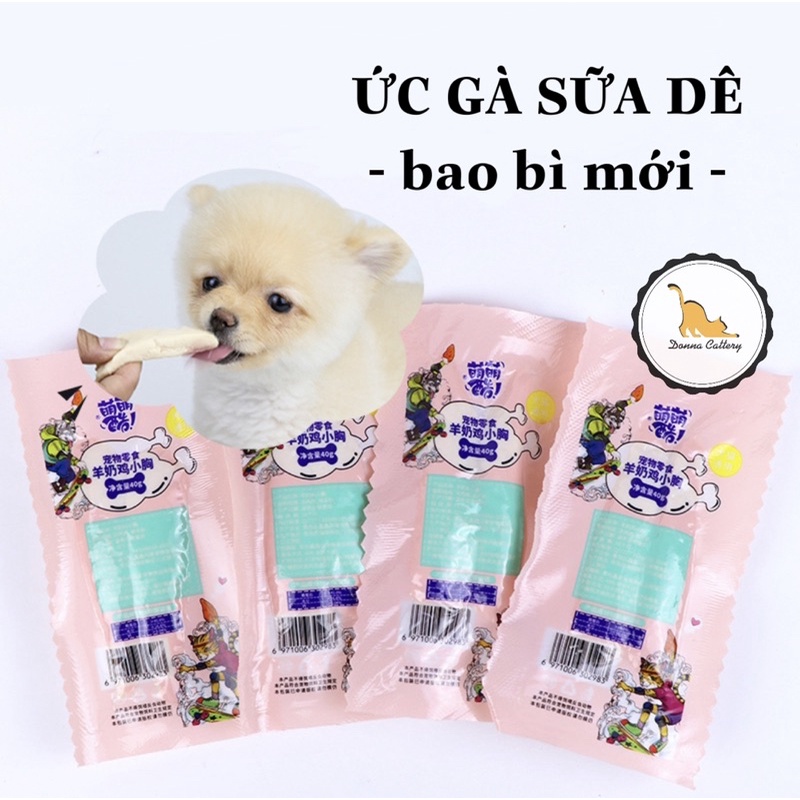  ỨC GÀ SỮA DÊ CHO CHÓ MÈO CON VÀ TRƯỞNG THÀNH GÓI 40g