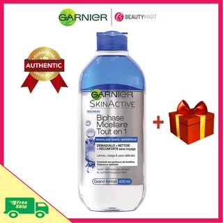 Nước tẩy trang cho da thường xuyên makeup Garnier SkinActive dầu xanh chính hãng Pháp - BeautyMart