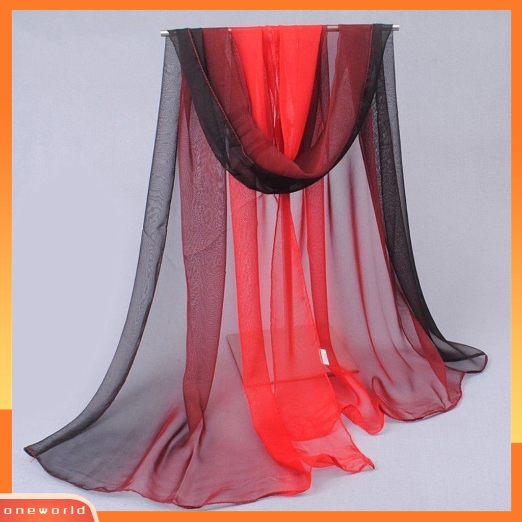 Khăn Choàng Vải Voan Mềm Dáng Dài Màu Gradient Thời Trang Đi Biển Cho Nữ