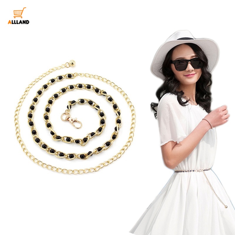 Thắt lưng đính ngọc trai nhân tạo co giãn thời trang dành cho nữ