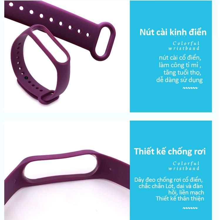 Xác thực！ Dây đeo thay thế silicone cho miband 3 4 có nhiều màu sắc lựa chọn theo phong cách riêng của bạn M3M4 STRAP