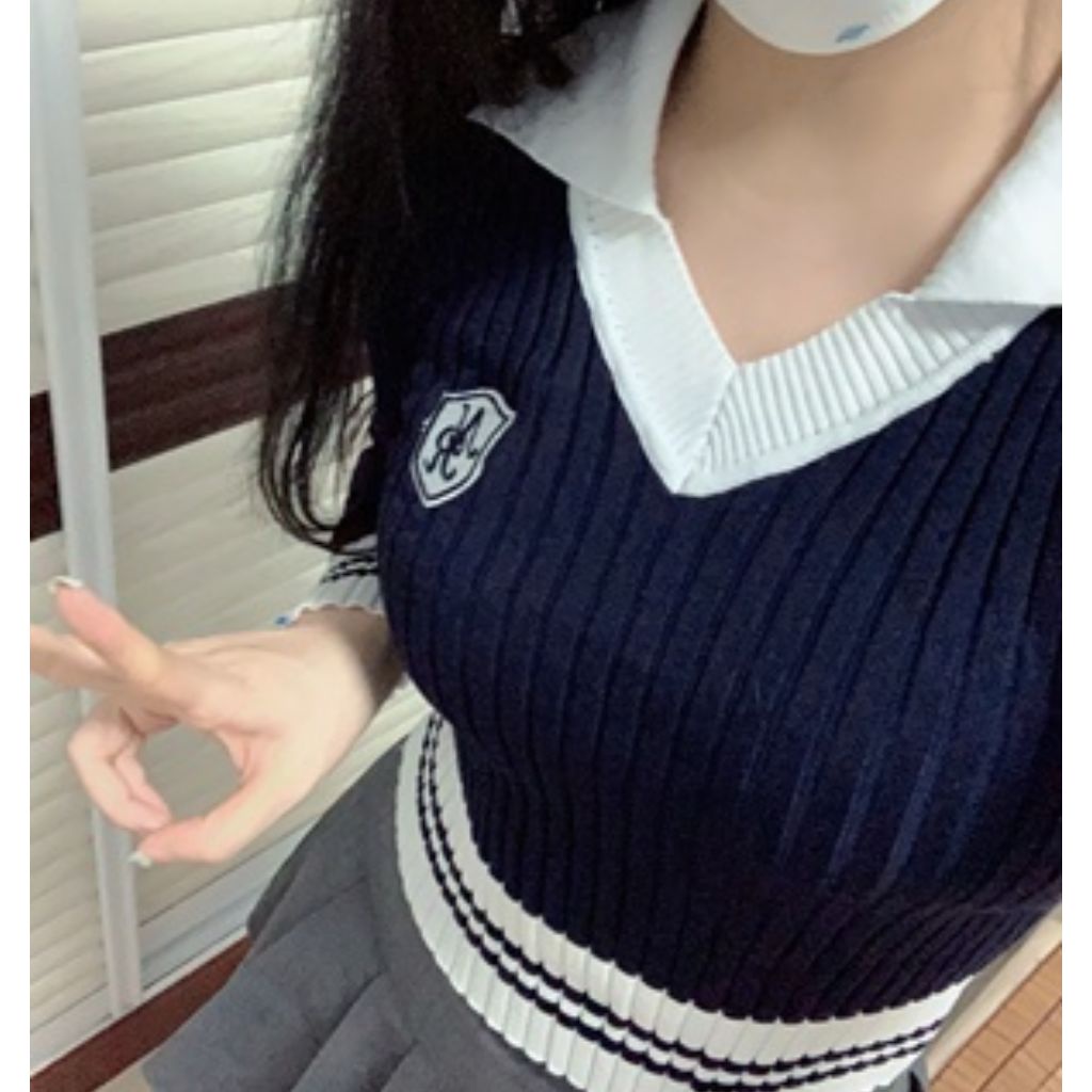 Áo len dài tay dáng croptop trẻ trung năng động hàng order Taobao nhà Oanhdilys