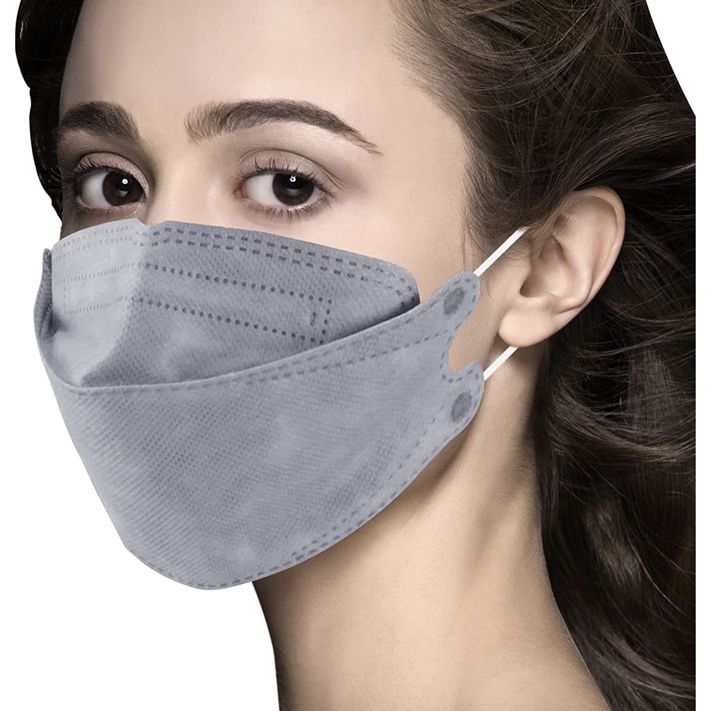 Combo 10-50 chiếc Khẩu trang KF94 4D màu xám công nghệ cao Hàn Quốc 4 lớp chống bụi mịn và kháng khuẩn