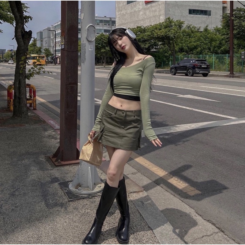 Chân váy kaki y2k túi hộp form A (có lưng thấp, lưng cao, dáng ôm) ullzang hàn hottrend 2022 | BigBuy360 - bigbuy360.vn