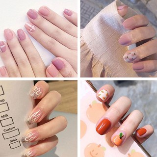 Set 24 móng tay giả kiểu dáng đáng yêu kèm keo dán