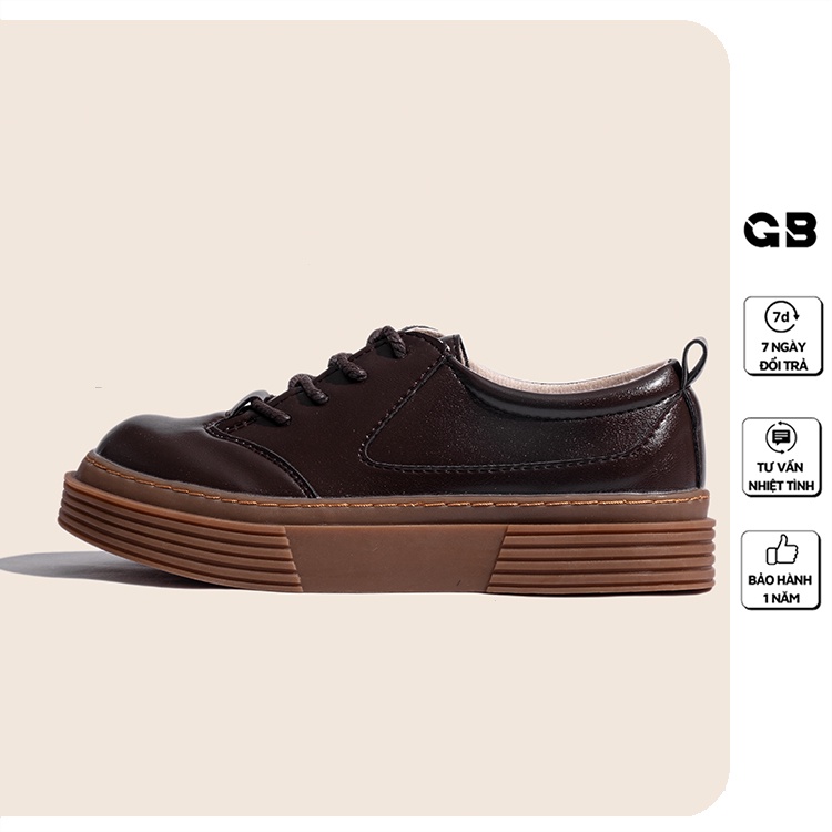 [Mã WABRMH99 giảm 12% đơn 99K]Giày Oxford Nữ Cổ Thấp Da Bóng Đế Cao 3 cm giayBOM B1630