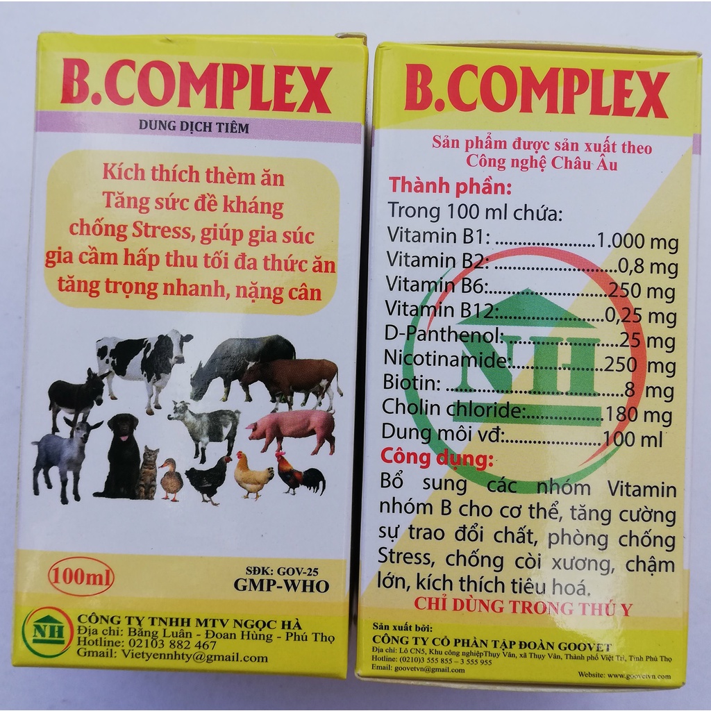 1 lọ B.complex 100ml dùng tốt cho gia súc, gia cầm, trâu, bò, lợn, gà, gà chọi, gà đá, chim cảnh, chó mèo