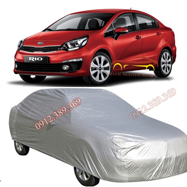 Bạt Phủ xe Ô Tô Kia RIO Sedan Vải Dù OXFORD Siêu Bền, Bạt Trùm Xe Hơi Chống Nắng Mưa Bảo Vệ Xe