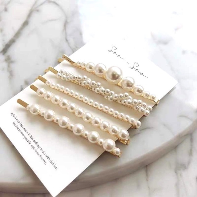 [Giá sỉ] Set 5 Kẹp Tóc Đính Hạt Xinh Xắn