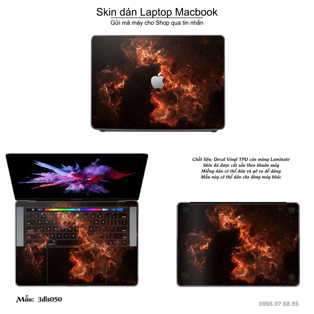 Skin dán Macbook mẫu 3Ds (đã cắt sẵn, inbox mã máy cho shop)