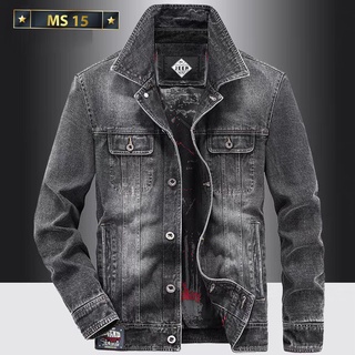 Áo khoác jean nam trơn cao cấp vải jean denim không nóng hàng chuẩn shop Phuongnamshop20 rkv13