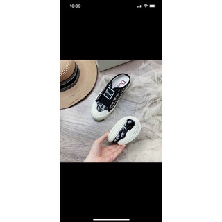 Giày sục không dây đế trắng siêu êm
