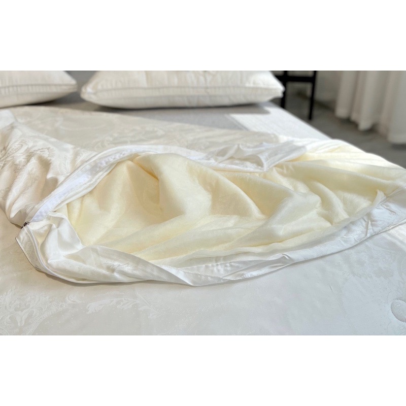 Ruột chăn cao cấp bông tơ tằm vỏ lụa kích thước 2mx2m3 nặng 1.5kg