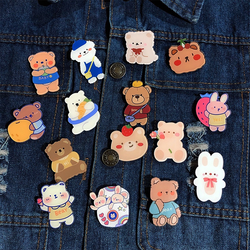 Sticker phụ kiện pin cài áo trang trí túi xách bale cute LOT STORE ST900