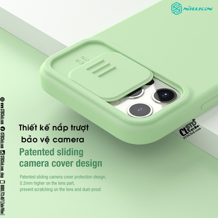 ỐP LƯNG IPHONE 12 PRO MAX NILLKIN CAMSHIELD SILKY SILICON BẢO VỆ CAMERA CHÍNH HÃNG