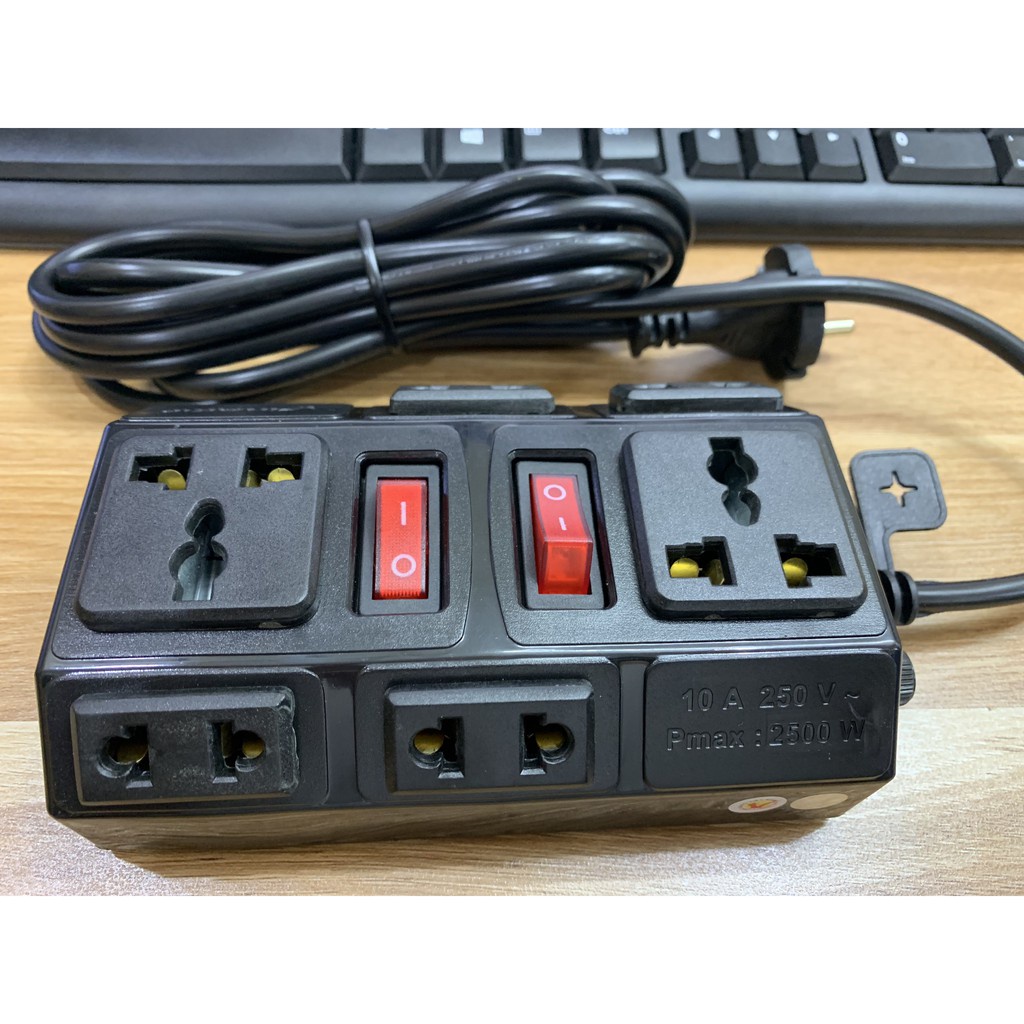 Ổ cắm vinakip 6 ngả đa năng liền dây