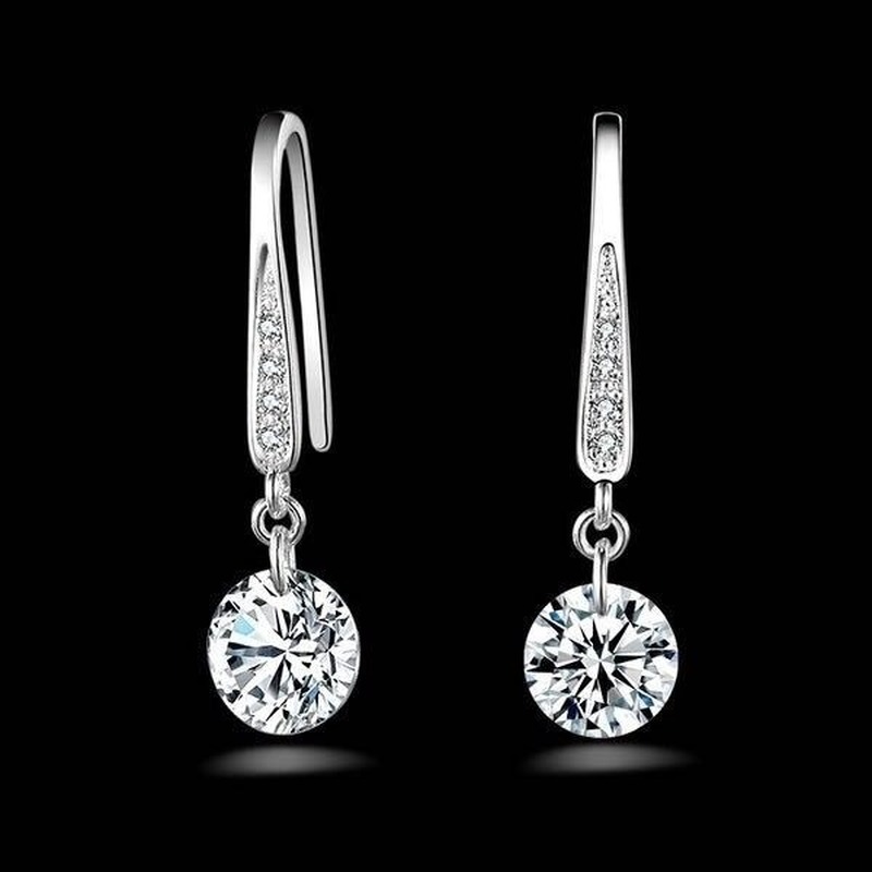 Earrings Ornament Rock Crystal Korean Fashion Silver