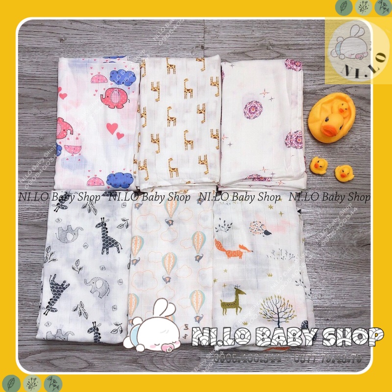 Hộp 2 khăn tắm sợi tre Aden &amp; Anais Swaddle cho bé (Hộp xanh mới)