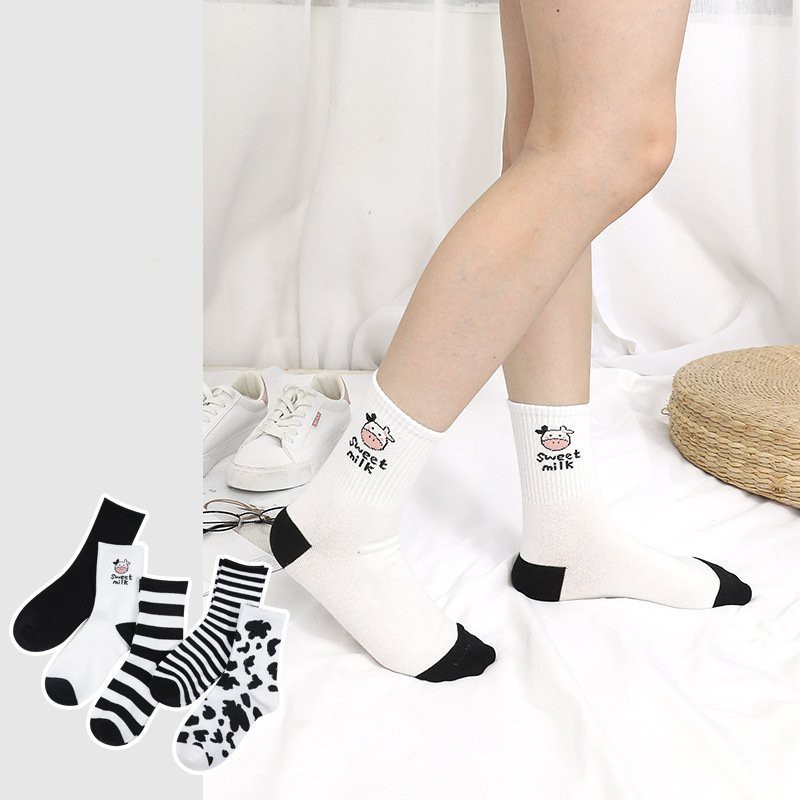 Tất nữ cao cổ bò sữa LEVANO chất liệu cotton co giãn 4 chiều khử mùi hôi chân T002