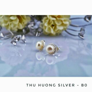 Bông tai bạc hột bẹt B0