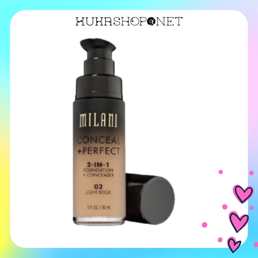 [Chính hãng] Kem nền che khuyết điểm Milani Conceal + Perfect 2 in 1 Foudation &amp; Concealer (30ml)