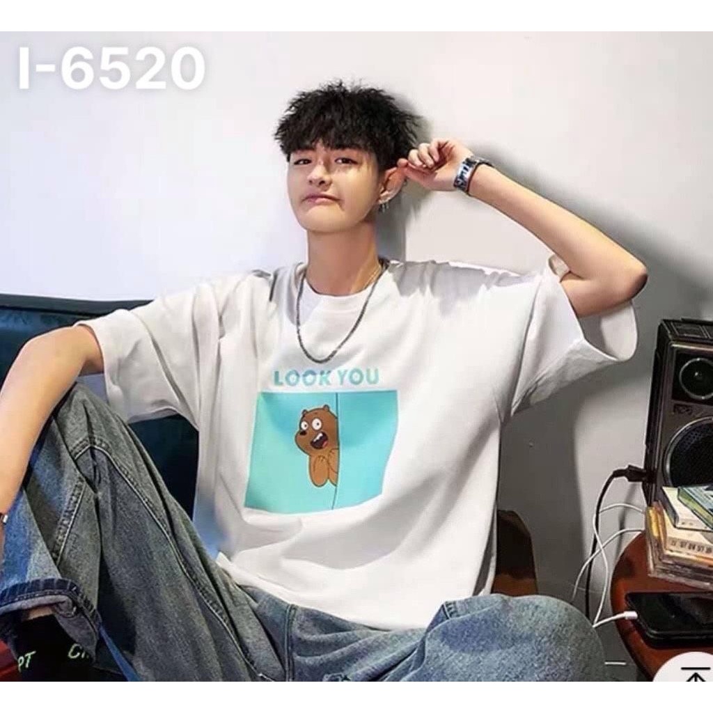 Áo Thun Unisex Form Rộng-Áo Thun Nữ In Hình Unisex In Hình Gấu Loo - Bachiembmt1