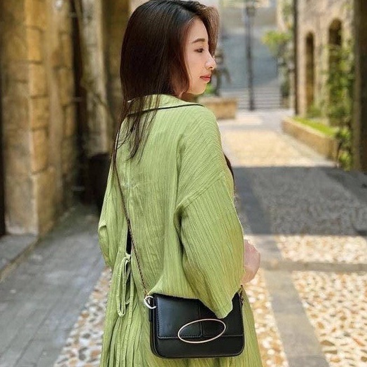 Set áo sơ mi xẻ thắt nơ phía sau + quần short chất đũi xước nhiều màu Okélla