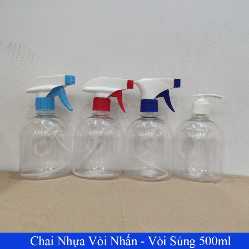 COMBO 10 Chai Nhựa Vòi Nhấn - Vòi Súng Dung Tích 500ml