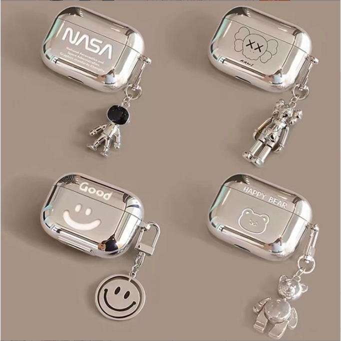 Vỏ bảo vệ bao đựng tai nghe airpod 1/2 - Jerry Case Bear Bạc