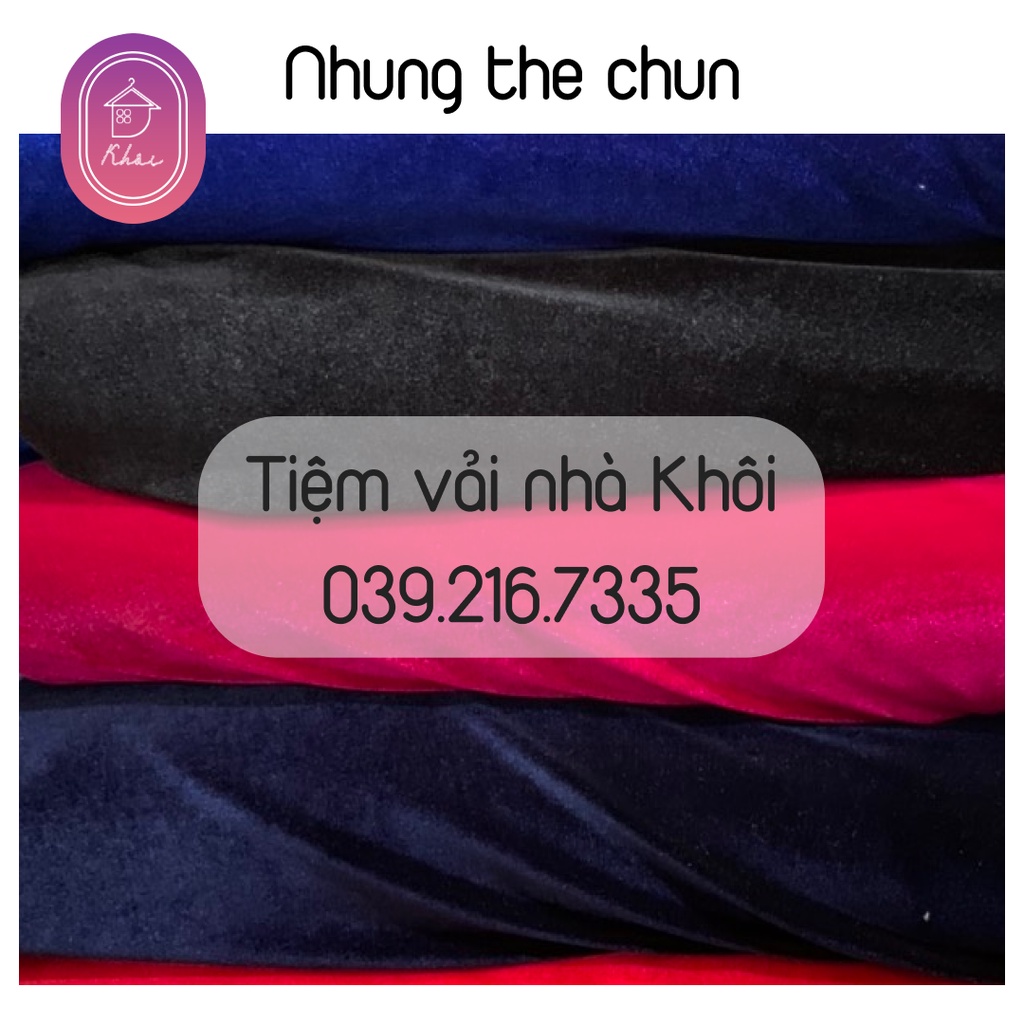 Vải nhung the chun may áo, áo dài, đầm cực đẹp