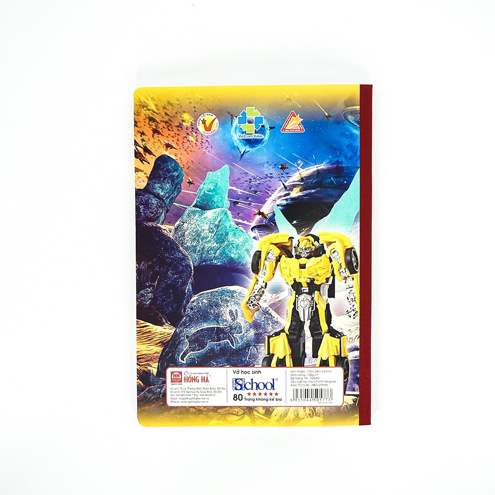 Vở 4 Ôly Hồng Hà 80 Trang 0577 School Robot- Mua 5 Tặng 2