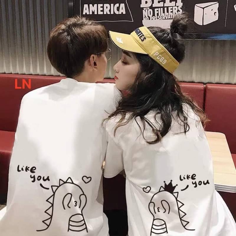 Áo đôi khủng Long like you (2chiếc) LN12, Áo đôi nam nữ, Áo thun Unisex From rộng, chất đẹp mặc không xù - MODY