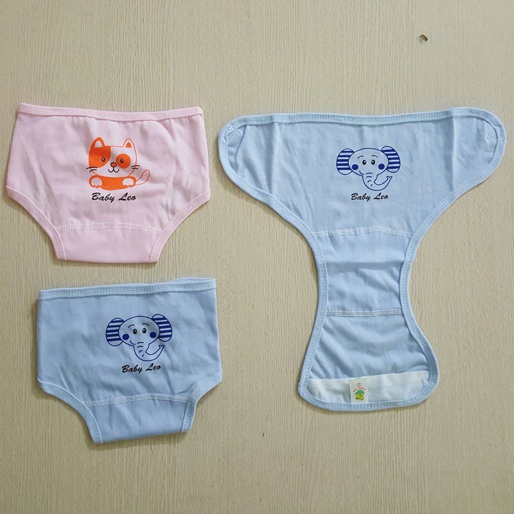 Quần đóng bỉm Baby Leo chất liệu cotton size 1/2/3 cho bé từ 0 đến 8kg